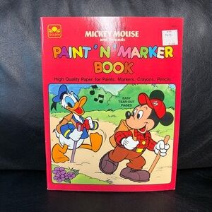 1986 golden books Walt Disney Mickey Mouse paint n marker book vintage